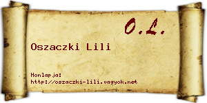Oszaczki Lili névjegykártya