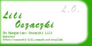 lili oszaczki business card